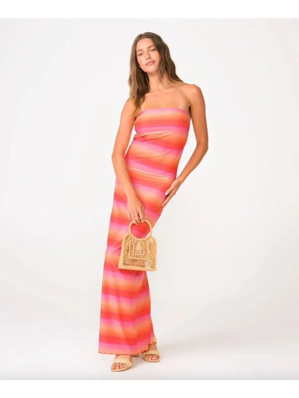 PQ Swim Sofia Tube Dress Sunset Glow Womens Size M/L - Picture 1 of 8
